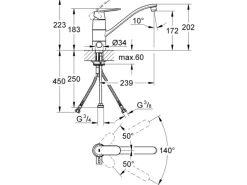 Grohe Einhand-Spültischbatterie Eurosmart Cosmopolitan DN 15