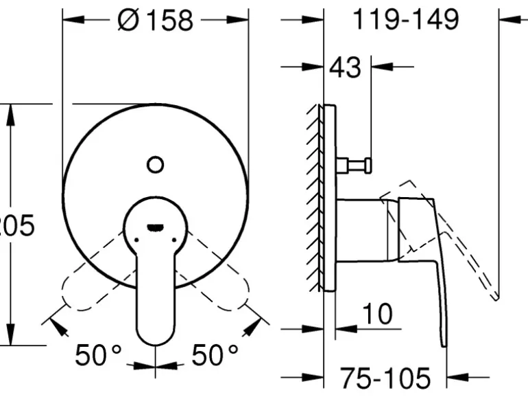 Grohe Einhand-Wannenbatterie Eurostyle Cosmopolitan Chrom