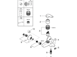Grohe Einhand-Wannenbatterie Swift
