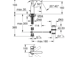 Grohe Einhand-Waschtischbatterie Essence M-Size Hard Graphite gebürstet