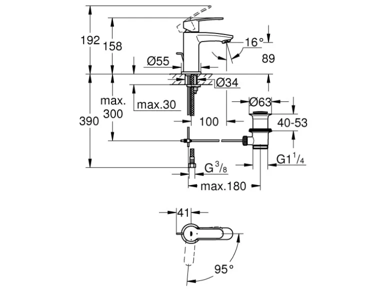 Grohe Einhand-Waschtischbatterie Eurostyle Cosmopolitan S-Size Chrom
