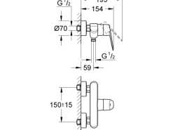 Grohe Eurodisc C Einhand-Brausebatterie DN 15