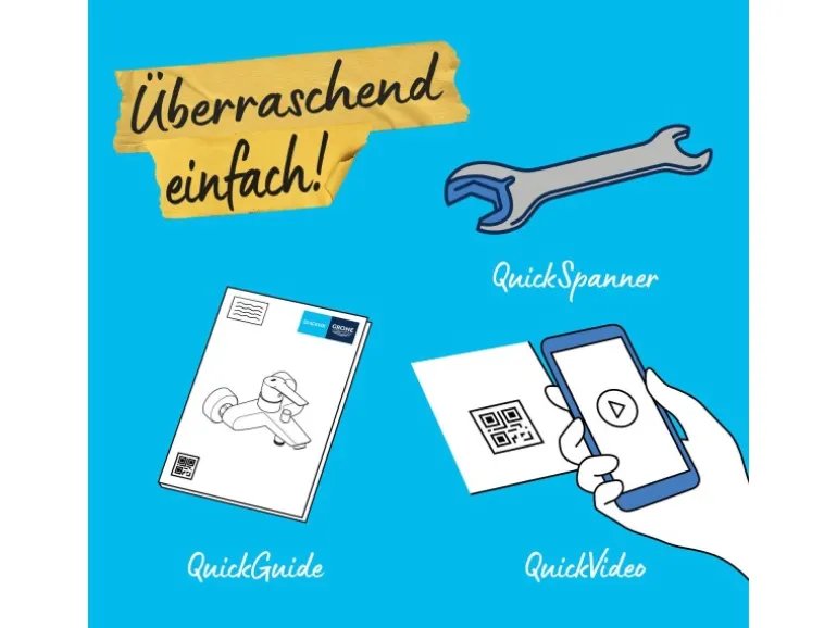 Grohe QuickFix Badewannenarmatur Start für die Wandmontage