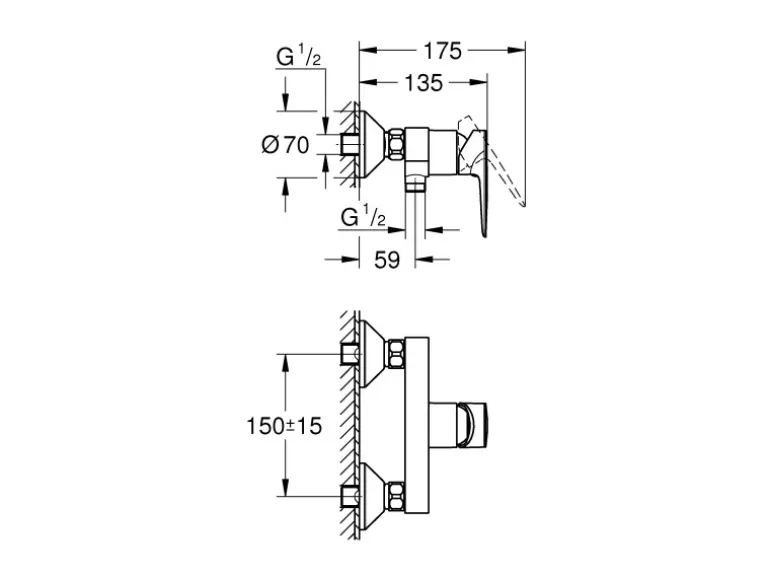 Grohe QuickFix Duscharmatur Start Edge für die Wandmontage