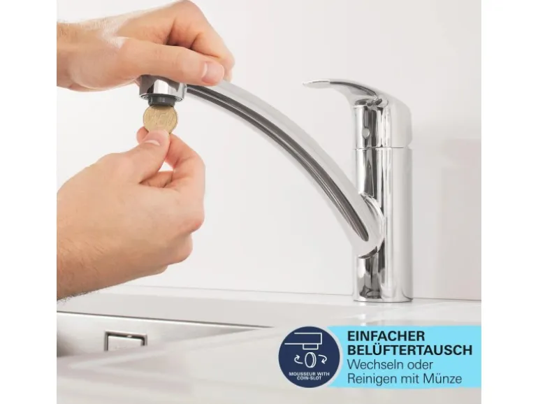 Grohe QuickFix Einhand-Küchenarmatur Swift DN 15 Niedrig Schwenkbereich Chrom