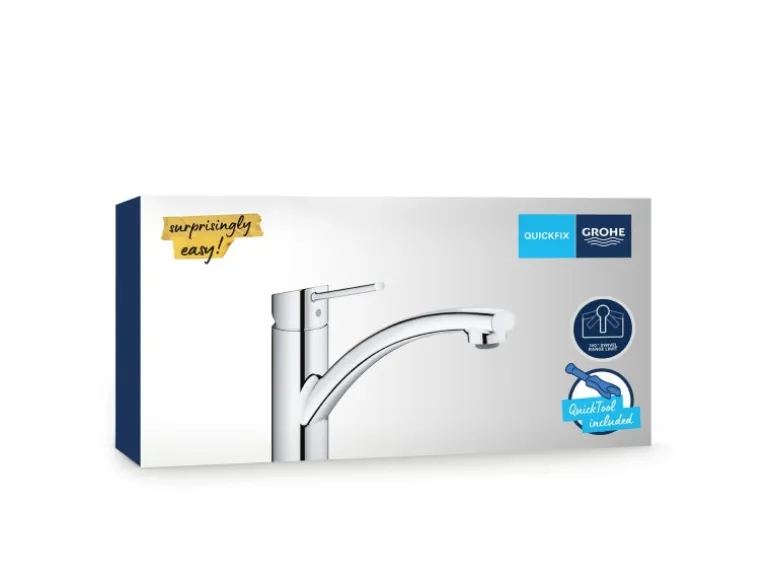 Grohe QuickFix Einhand-Küchenarmatur Swift DN 15 Niedrig Schwenkbereich Chrom