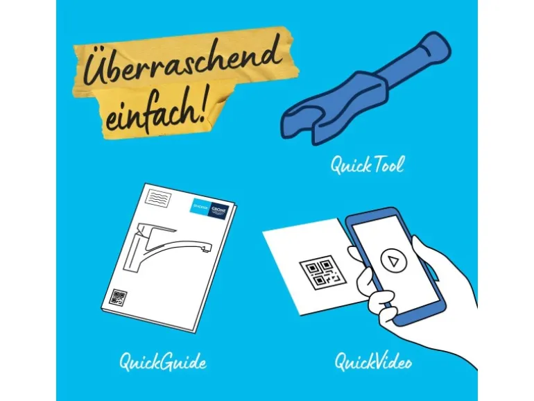 Grohe QuickFix Einhand-Küchenarmatur Swift DN 15 Niedrig Schwenkbereich Chrom