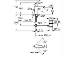 Grohe QuickFix Waschtischarmatur Start S-Size Zugstangen-Ablaufgarnitur 1 1/4