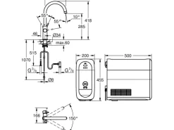 Grohe Spültischbatterie Blue Home Start Chrom mit hohem Auslauf