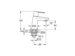Grohe Standventil Eurodisc Cosmopolitan XS-Size Chrom