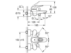 Grohe Wannenarmatur Eurostyle Chrom