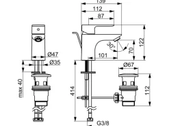 Hansa Waschtischbatterie Einhebelmischer Basic 5540 Chrom