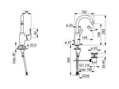 Hansa Waschtischbatterie Einhebelmischer Pinto 4510 Chrom