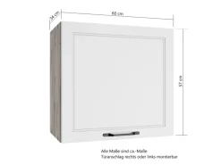 Held Küchen Hängeschrank Kempten 60 cm Weiß/Wotan