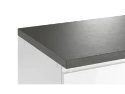 Held Küchen Küchenzeile Gera 300 cm Weiß/Beton mit E-Geräten /autark