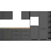 Held Küchen Küchenzeile Kempten 420 cm Grau/Graphit ohne E-Geräte
