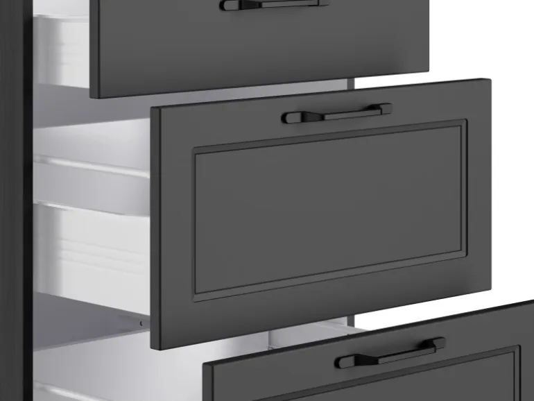 Held Küchen Küchenzeile Kempten 420 cm Grau/Graphit ohne E-Geräte