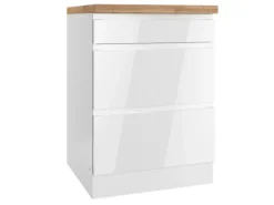 Held Küchen Kochfeldumschrank Gera 60 cm Weiß/Wotan