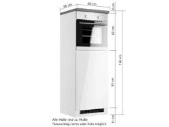 Held Küchen Ofen-Umbauschrank Gera 60 cm Weiß/Beton