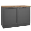 Held Küchen Spülenschrank Kempten 120 cm Grau/Graphit 2 Türen