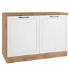 Held Küchen Spülenschrank Kempten 120 cm Weiß/Wotan 2 Türen