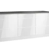 Held Küchen Unterschrank Gera 180 cm Weiß/Beton