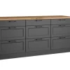 Held Küchen Unterschrank Kempten 180 cm Grau/Graphit