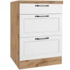 Held Küchen Unterschrank Kempten 60 cm Weiß/Wotan 2 Türen