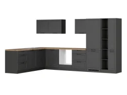 Held Küchen Winkelküche Kempten 360 cm ohne E-Geräte Graphit/Grau