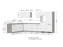 Held Küchen Winkelküche Kempten 360 cm Grau/Graphit ohne E-Geräte