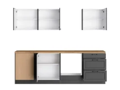 Held Küchen Winkelküche Kempten 240 cm ohne E-Geräte Graphit/Grau