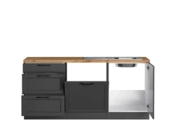 Held Küchen Winkelküche Kempten 240 cm ohne E-Geräte Graphit/Grau
