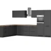 Held Küchen Winkelküche Kempten 360 cm Grau/Graphit mit E-Geräte