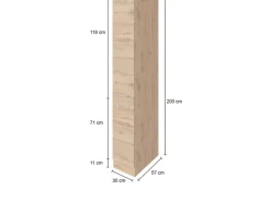 Held Möbel Apothekerschrank Sorrento 30x200x60cm 2 Auszüge Ant.-Wotan