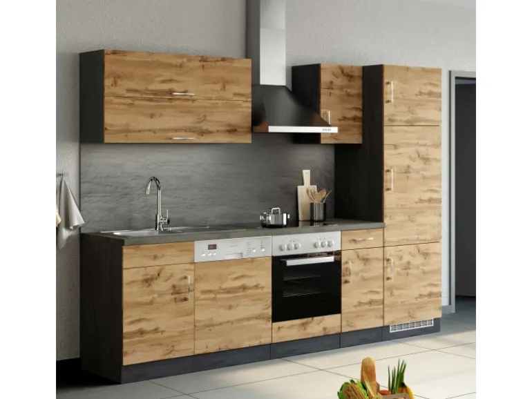 Held Möbel Küchen-Hängeschrank Sorrento BxHxT 40cmx57cmx34cm WotanEiche-Grafit