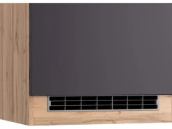 Held Möbel Küchen-Kühlschrankumbauschrank Turin 60 cm Graphit/Wotaneiche