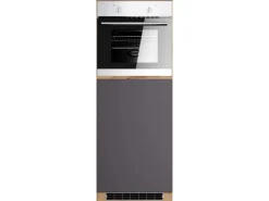 Held Möbel Küchen-Kühlschrank/Ofenumbauschrank  Turin 60 cm Graphit/Wotaneiche