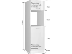 Held Möbel Küchen-OfenKüchen-Umbauschrank Mailand 60 cm Hochglanz Weiß/Weiß