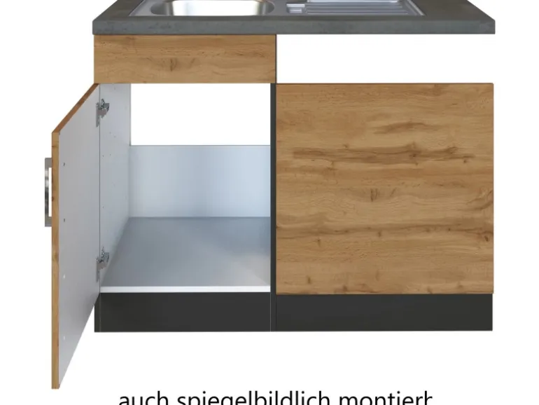 Held Möbel Küchen-Spülzentrum Sorrento 110x85x60cm Blende+Sockel Wotan.-Graf.