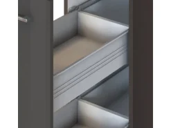 Held Möbel Küchenzeile Mailand 330 cm Grau Hochglanz-Grau Matt mit E-Geräten