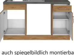 Held Möbel Küchenzeile Sorrento 210/ 270 cm Wotaneiche o. E-Geräte Winkel
