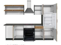 Held Möbel Küchenzeile Sorrento 210/270 cm Wotaneiche-Grafit Winkel