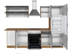 Held Möbel Küchenzeile Sorrento 210/ 270 cm Anthrazit-Wotaneiche Winkel