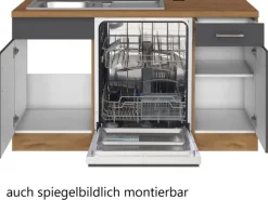 Held Möbel Küchenzeile Sorrento 210/ 270 cm Anthrazit-Wotaneiche Winkel