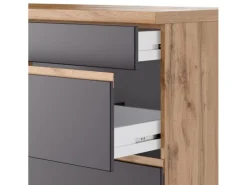 Held Möbel Küchenzeile Turin 330 cm Graphit-Wotaneiche mit E-Geräten