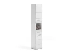 Hochschrank Linus Hochglanz Weiß 30 cm zweitürig