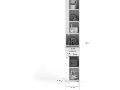 Hochschrank Linus Hochglanz Weiß 30 cm zweitürig