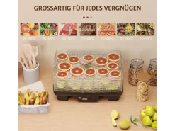 HOMCOM Dörrautomat Dörrgerät Kunststoff Schwarz 43L x 29,5B x 28H cm