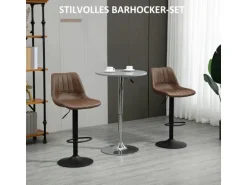 HOMCOM 2er Set Barhocker Höhenverstellbarer Küchenhocker
