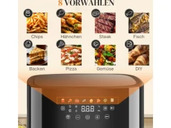 HOMCOM Heißluftfritteuse Stahl Kunststoff 41L x 32,5B x 32H cm Schwarz